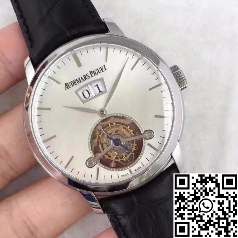 Durable Audemars Piguet Audemars Tourbillon Grande Date 26559 White Dial 22