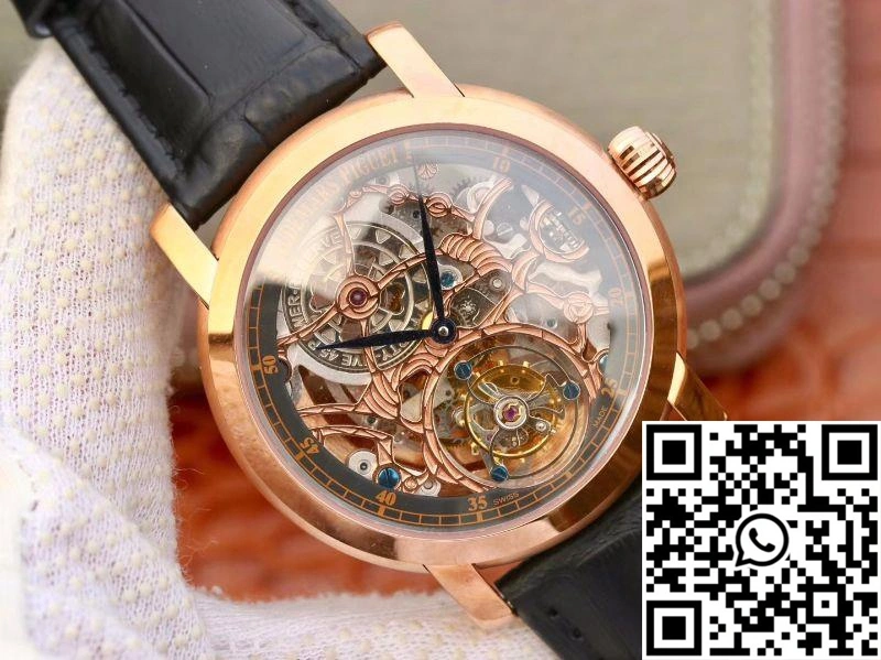 Sleek Audemars Piguet Jules Audemars Tourbillon 26357PT.ZZ.D028CR.01 18K Rose Gold Skeleton Dial 19