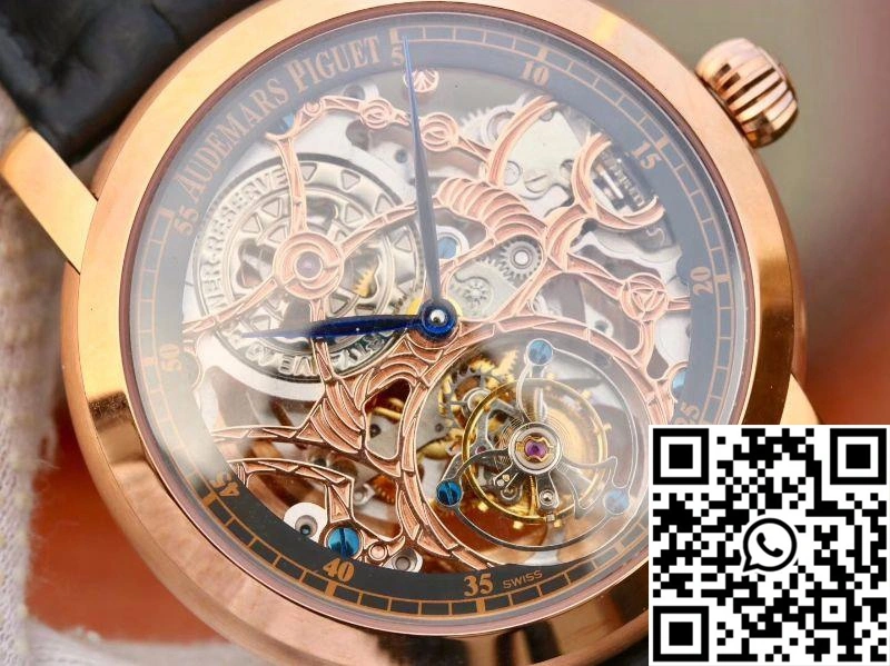 Sleek Audemars Piguet Jules Audemars Tourbillon 26357PT.ZZ.D028CR.01 18K Rose Gold Skeleton Dial 19