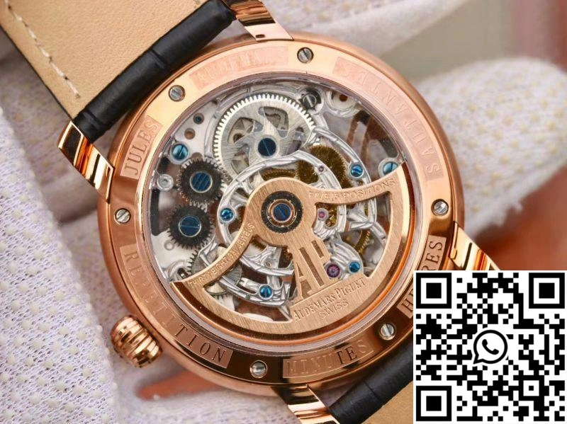 Sleek Audemars Piguet Jules Audemars Tourbillon 26357PT.ZZ.D028CR.01 18K Rose Gold Skeleton Dial 19