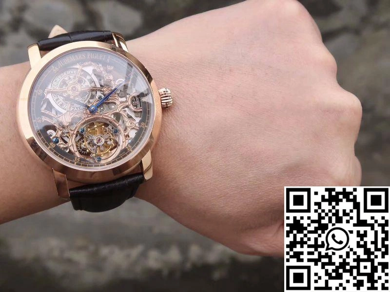 Sleek Audemars Piguet Jules Audemars Tourbillon 26357PT.ZZ.D028CR.01 18K Rose Gold Skeleton Dial 19