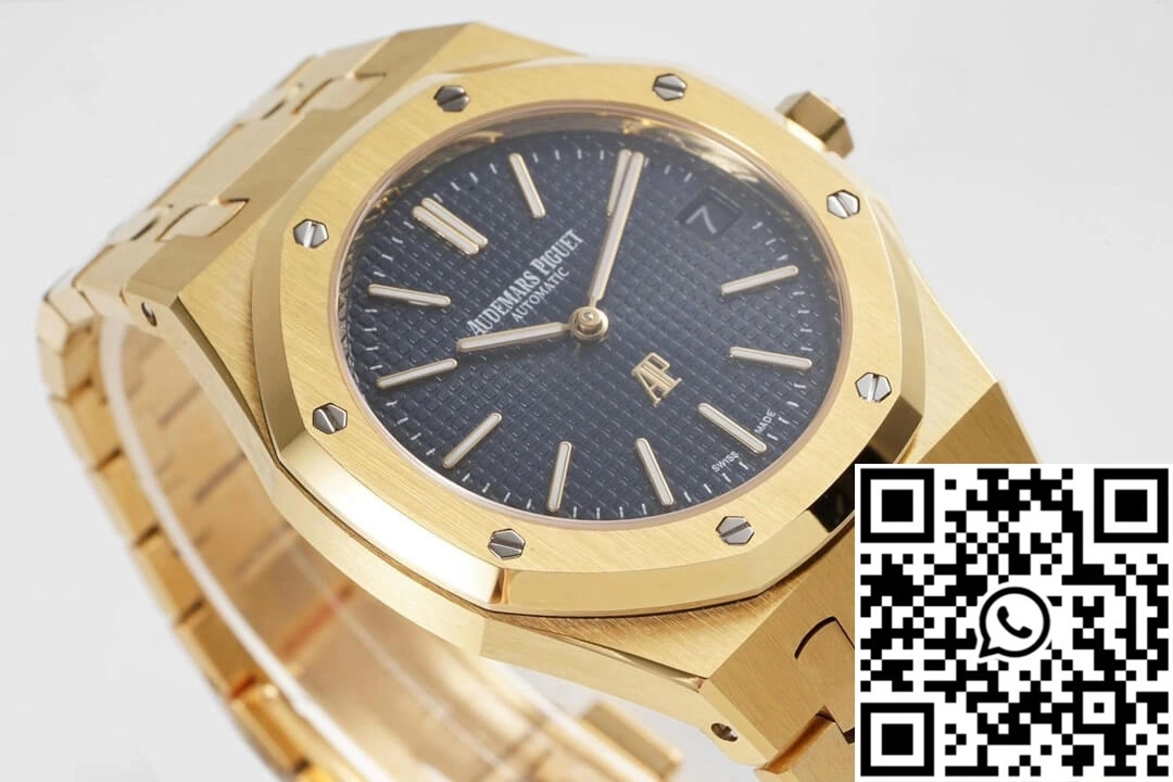 Reliable Audemars Piguet Royal Oak 15202BA.OO.1240BA.01 KZ Factory Yellow Gold Blue Dial 38