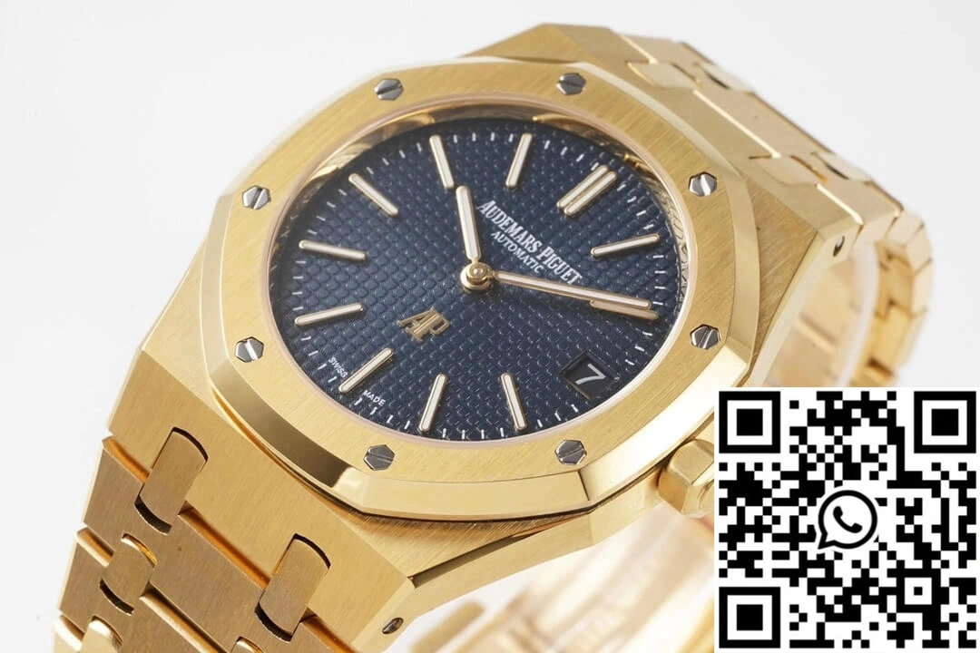 Reliable Audemars Piguet Royal Oak 15202BA.OO.1240BA.01 KZ Factory Yellow Gold Blue Dial 38