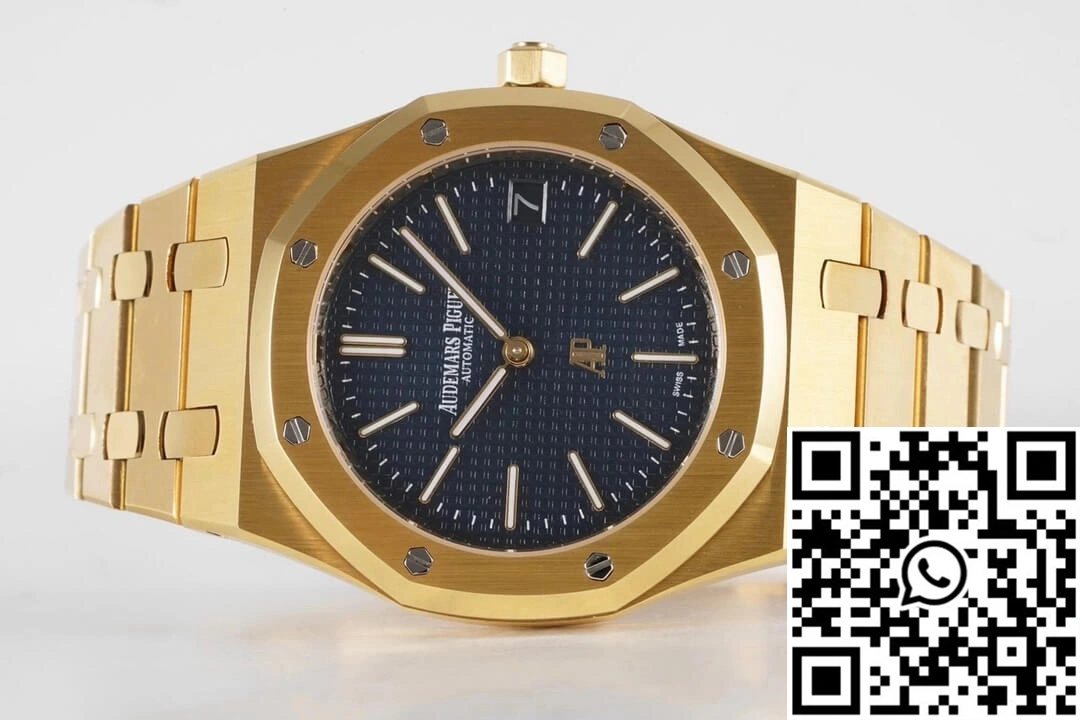 Reliable Audemars Piguet Royal Oak 15202BA.OO.1240BA.01 KZ Factory Yellow Gold Blue Dial 38