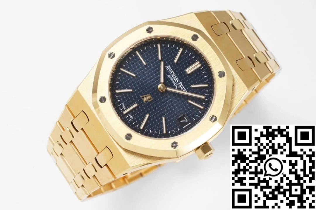 Reliable Audemars Piguet Royal Oak 15202BA.OO.1240BA.01 KZ Factory Yellow Gold Blue Dial 38