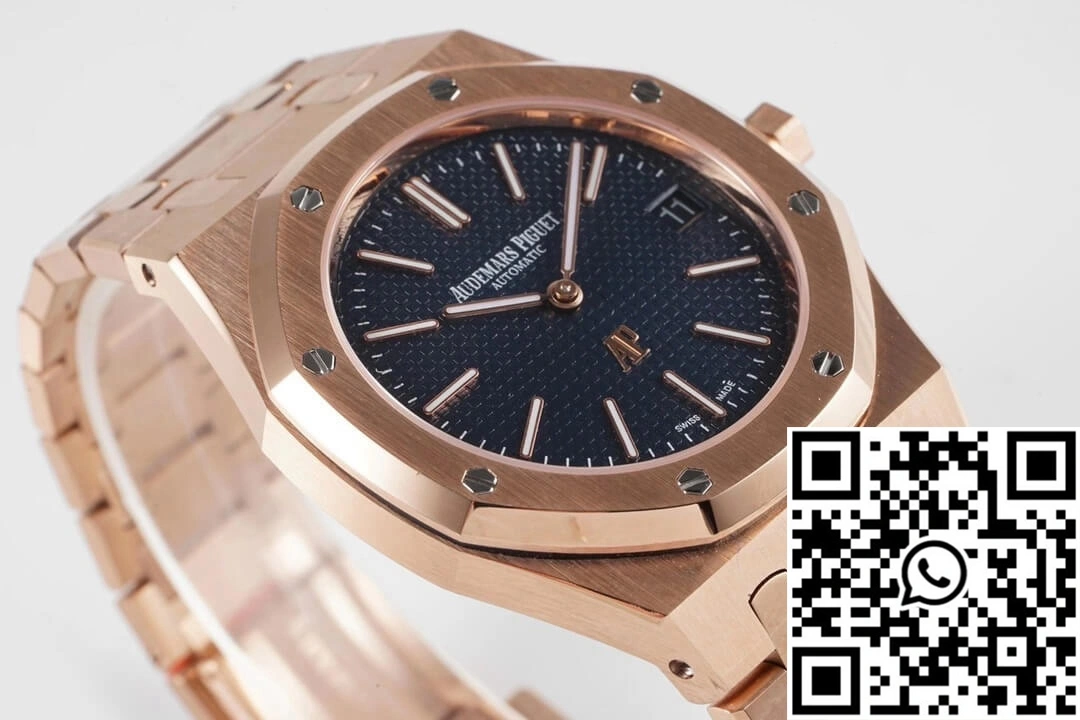 Audemars Piguet Royal Oak 15202OR.OO.1240OR.01 KZ Factory Rose Gold Blue Dial RelaxedFit 26