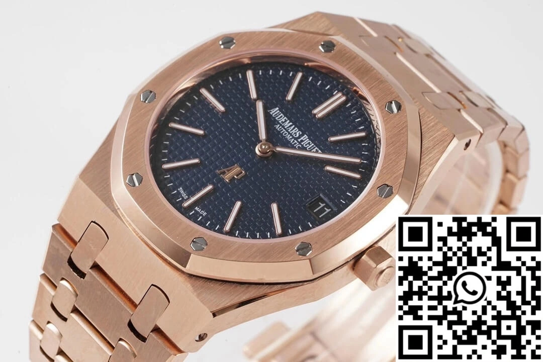 Audemars Piguet Royal Oak 15202OR.OO.1240OR.01 KZ Factory Rose Gold Blue Dial RelaxedFit 26
