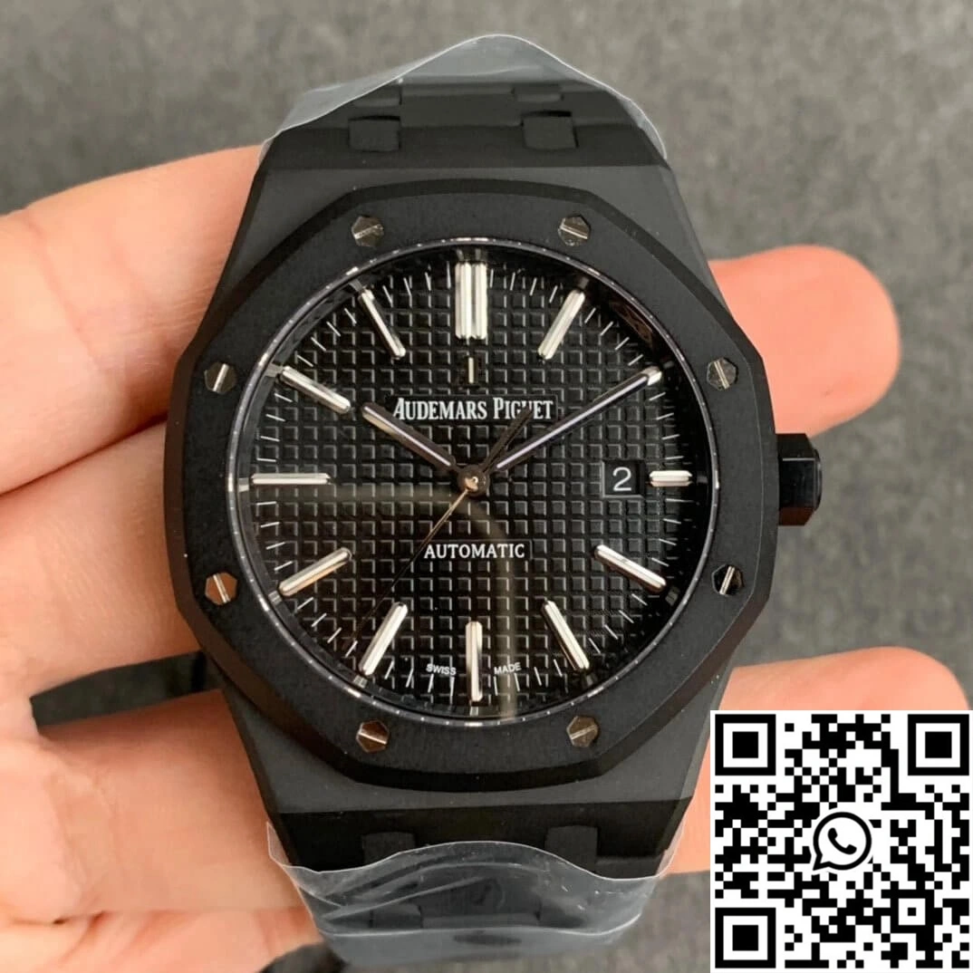 Audemars Piguet Royal Oak 15400 DLC Version ZF Factory Frosted Black Dial Fashionable 46
