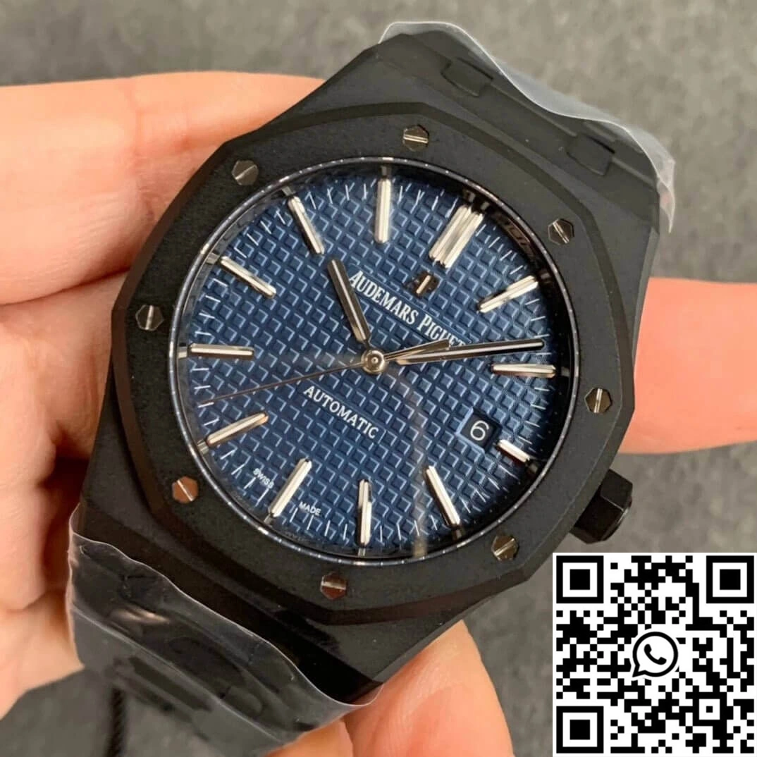 EasyMatch Audemars Piguet Royal Oak 15400 DLC Version ZF Factory Frosted Blue Dial 29