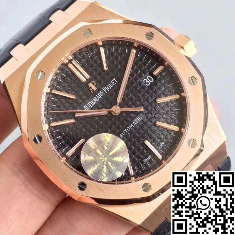 FashionForward Audemars Piguet Royal Oak 15400 JF Factory Leather Strap Black Dial 45