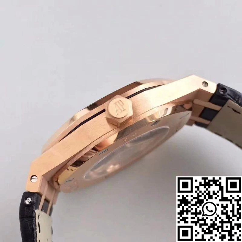 FashionForward Audemars Piguet Royal Oak 15400 JF Factory Leather Strap Black Dial 45