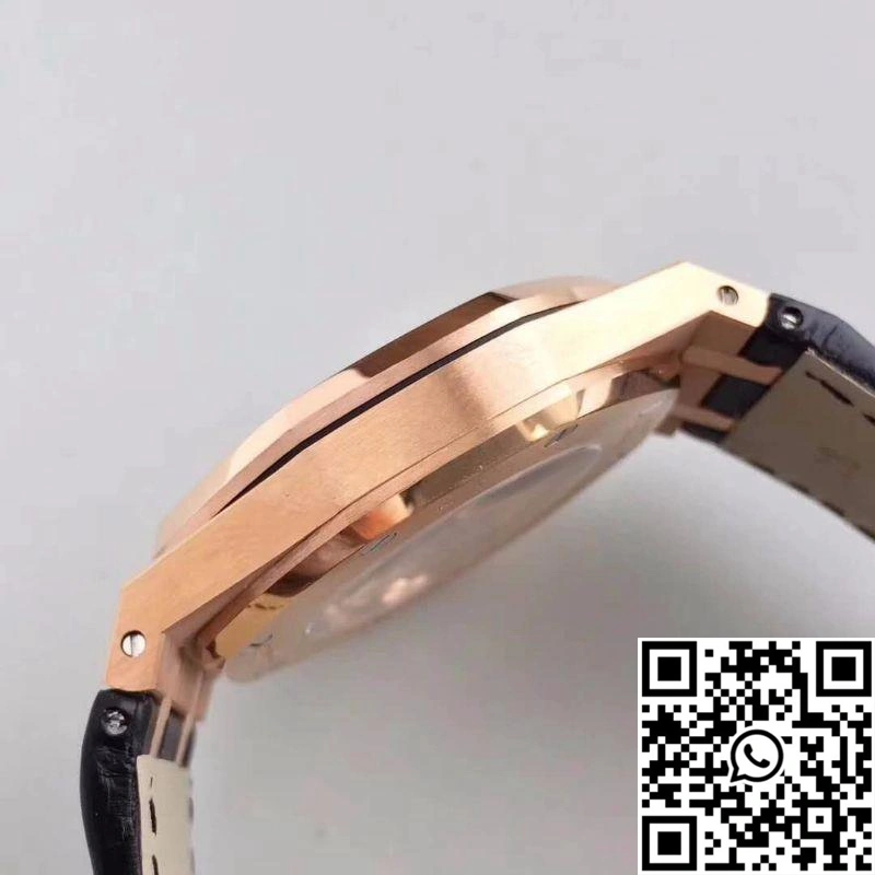 FashionForward Audemars Piguet Royal Oak 15400 JF Factory Leather Strap Black Dial 45