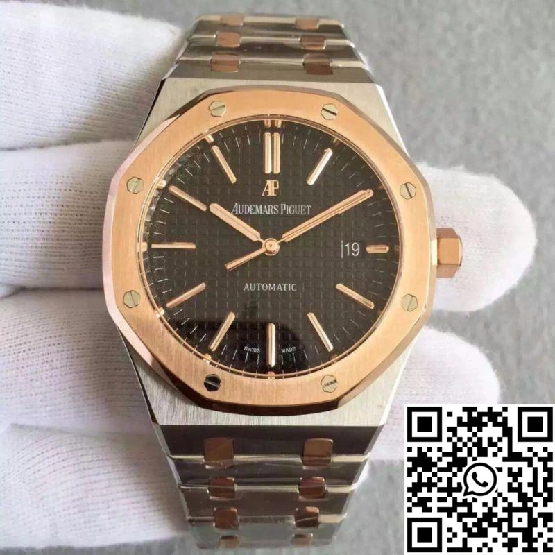 WellDesigned Audemars Piguet Royal Oak 15400 JF Factory Rose Gold Black Dial 59