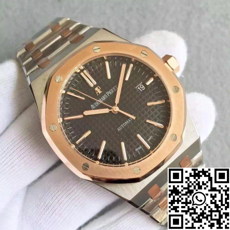 WellDesigned Audemars Piguet Royal Oak 15400 JF Factory Rose Gold Black Dial 59