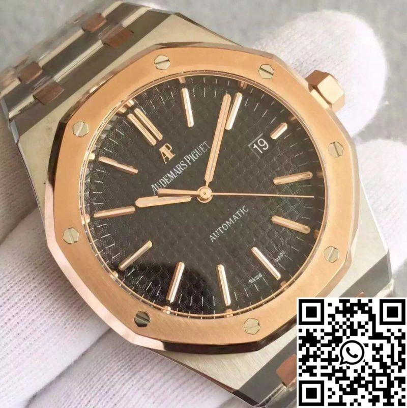 WellDesigned Audemars Piguet Royal Oak 15400 JF Factory Rose Gold Black Dial 59