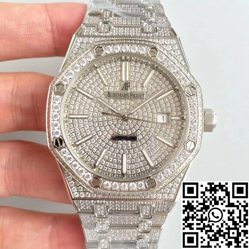 Audemars Piguet Royal Oak 15400.OR Full Diamond White Dial Bright 31