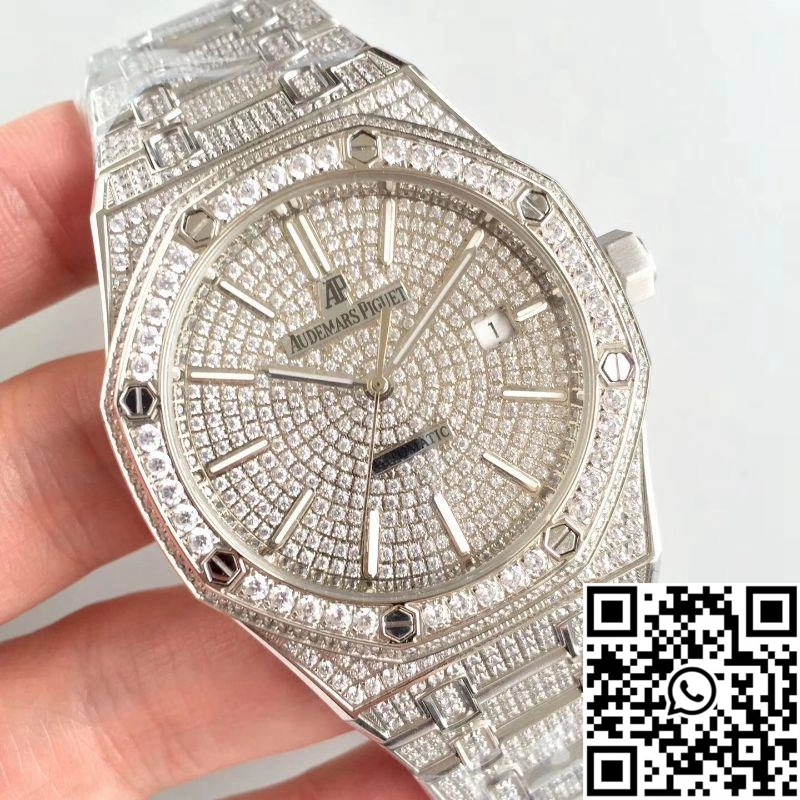 Audemars Piguet Royal Oak 15400.OR Full Diamond White Dial Bright 31