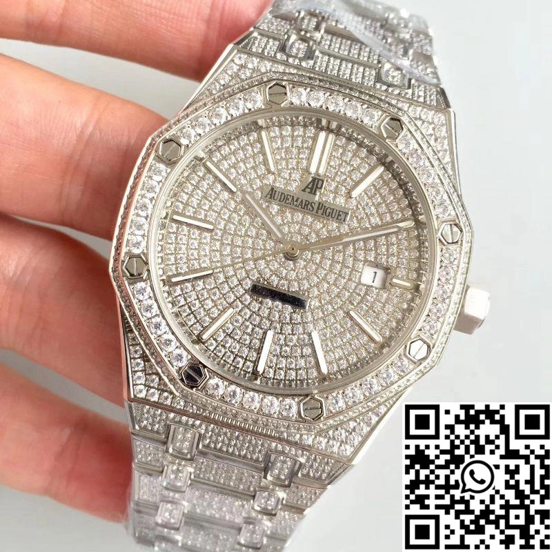 Audemars Piguet Royal Oak 15400.OR Full Diamond White Dial Bright 31