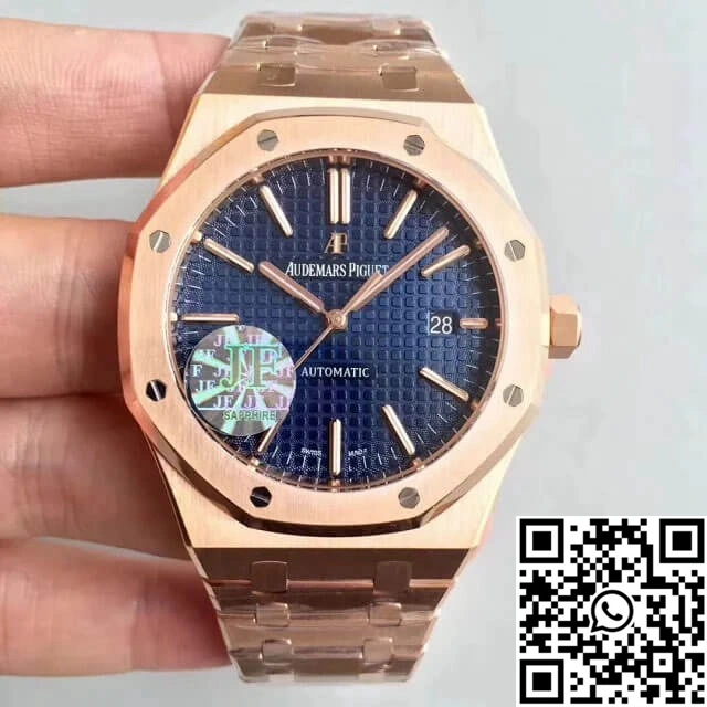 TopPick Audemars Piguet Royal Oak 15400OR.OO.1220OR.03 JF Factory Rose Gold Blue Dial 30