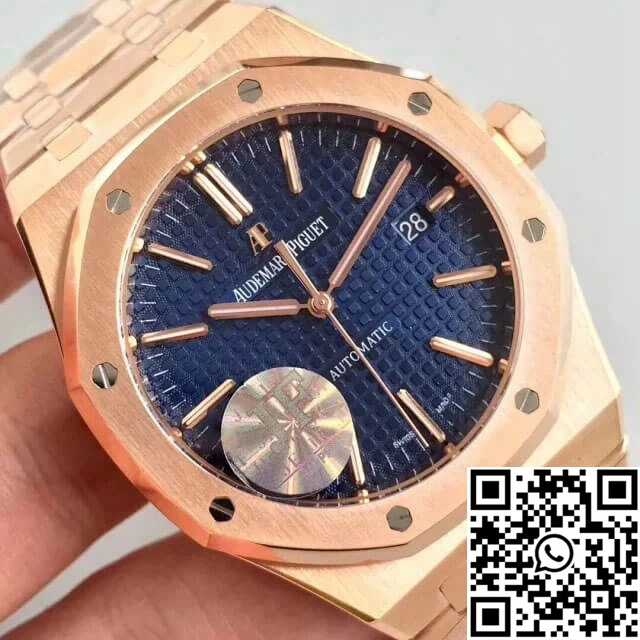 TopPick Audemars Piguet Royal Oak 15400OR.OO.1220OR.03 JF Factory Rose Gold Blue Dial 30