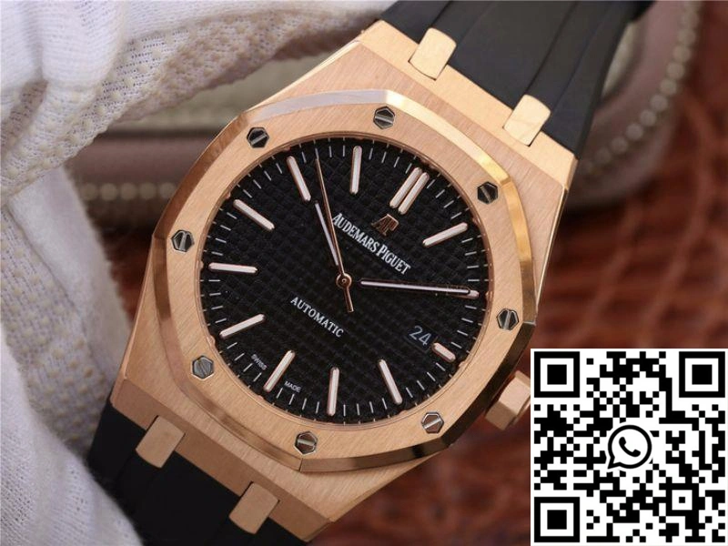 Audemars Piguet Royal Oak 15400OR.OO.D002CR.01 JF Factory Black Dial SmoothTexture 55