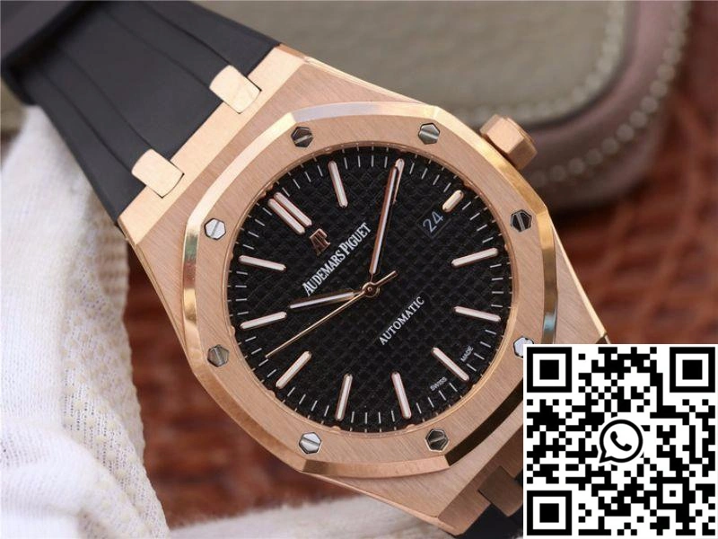 Audemars Piguet Royal Oak 15400OR.OO.D002CR.01 JF Factory Black Dial SmoothTexture 55