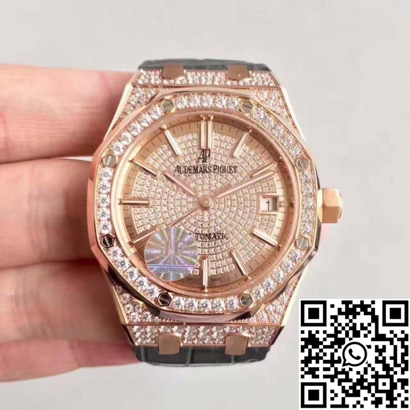TimelessDesign Audemars Piguet Royal Oak 15450 JF Factory Rose Gold Diamond Dial 93