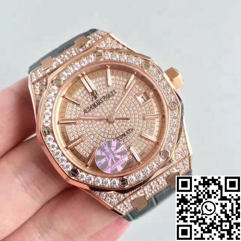 TimelessDesign Audemars Piguet Royal Oak 15450 JF Factory Rose Gold Diamond Dial 93