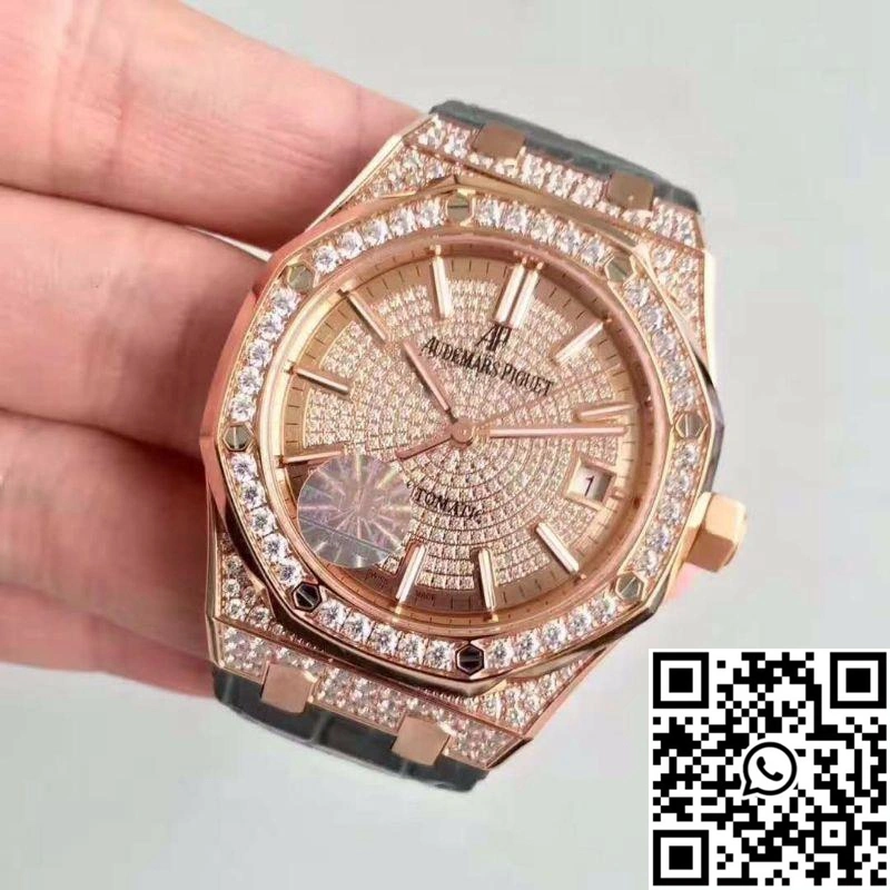 TimelessDesign Audemars Piguet Royal Oak 15450 JF Factory Rose Gold Diamond Dial 93