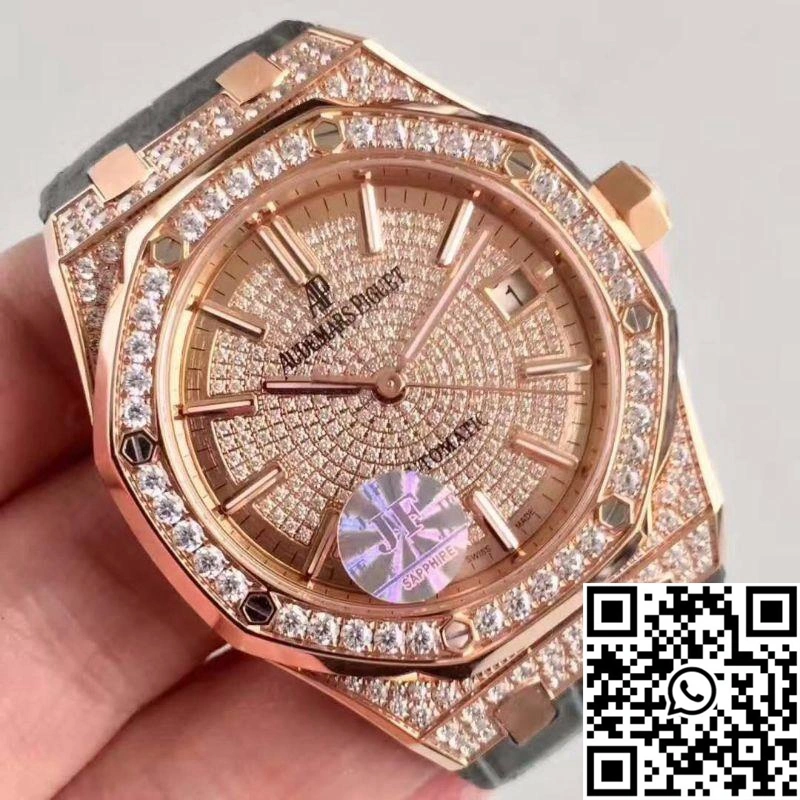 TimelessDesign Audemars Piguet Royal Oak 15450 JF Factory Rose Gold Diamond Dial 93