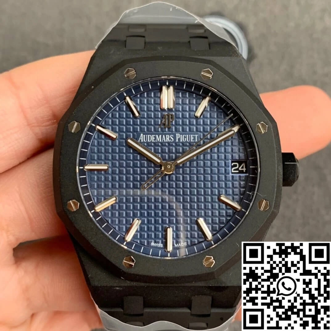 WaterResistant Audemars Piguet Royal Oak 15500 DLC Version ZF Factory Frosted Blue Dial 113