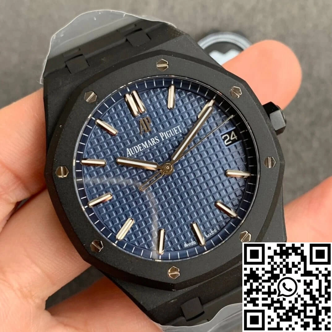 WaterResistant Audemars Piguet Royal Oak 15500 DLC Version ZF Factory Frosted Blue Dial 113