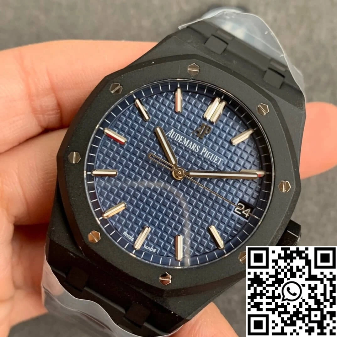 WaterResistant Audemars Piguet Royal Oak 15500 DLC Version ZF Factory Frosted Blue Dial 113