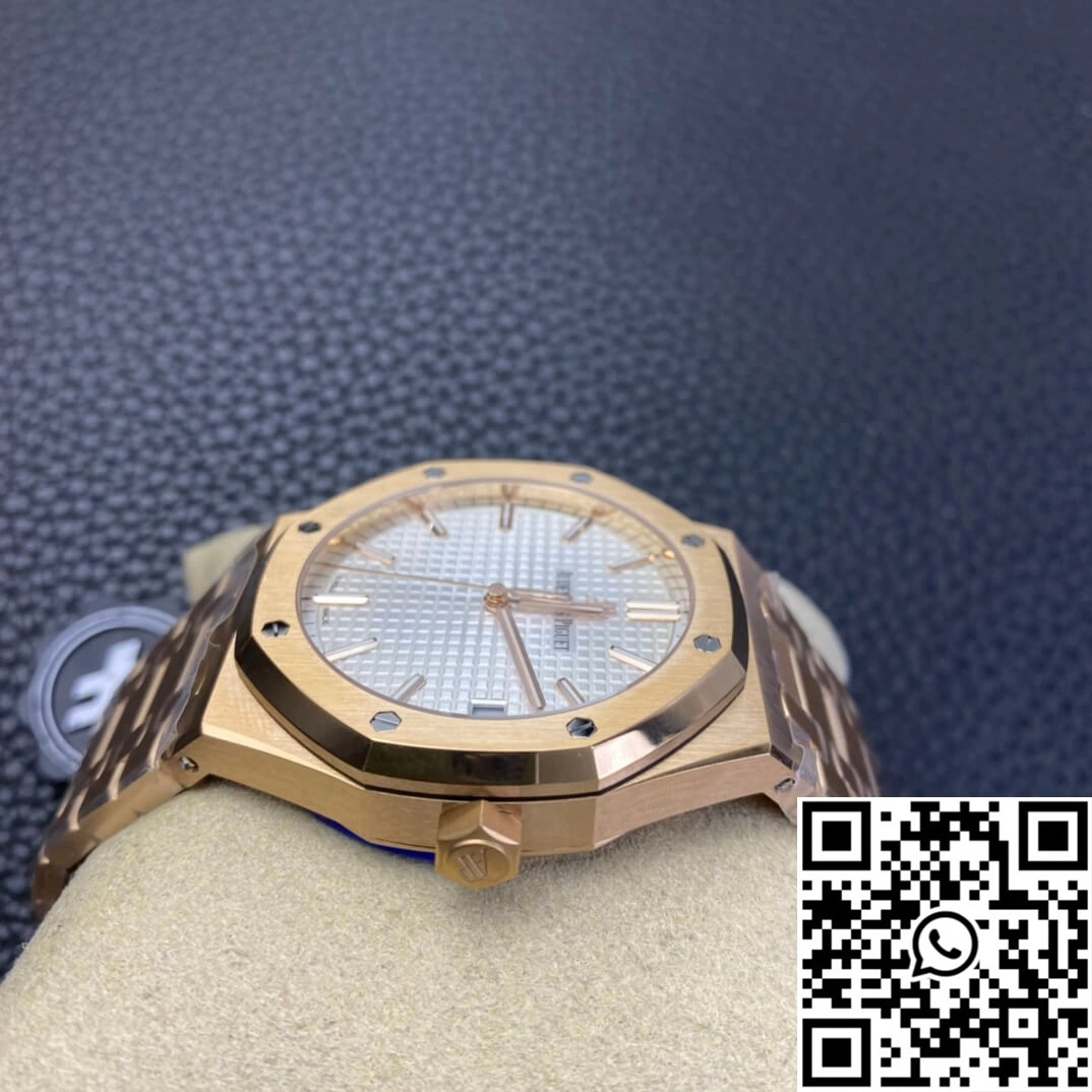 Compact Audemars Piguet Royal Oak 15500 ZF Factory Rose Gold Version White Dial 85