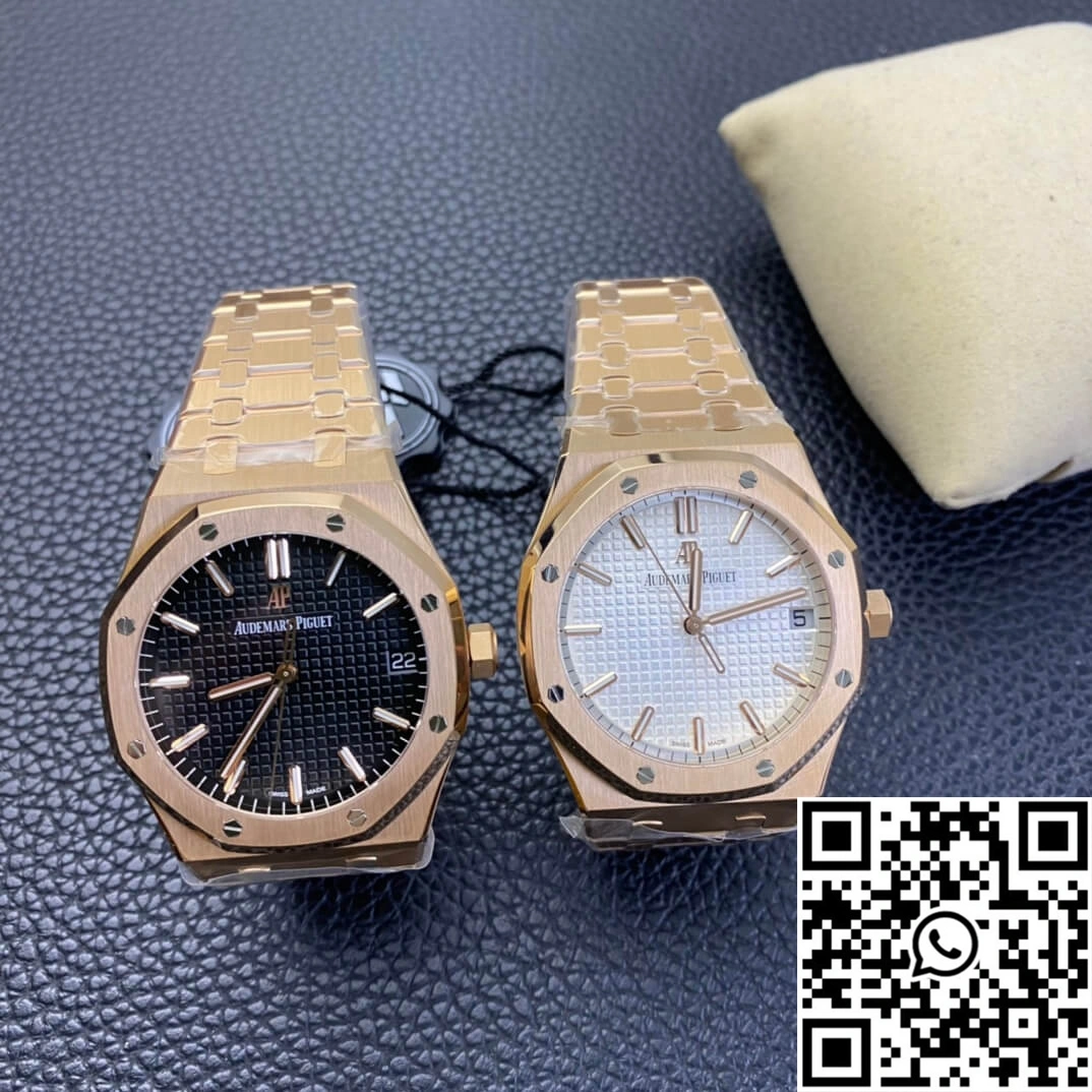 Compact Audemars Piguet Royal Oak 15500 ZF Factory Rose Gold Version White Dial 85