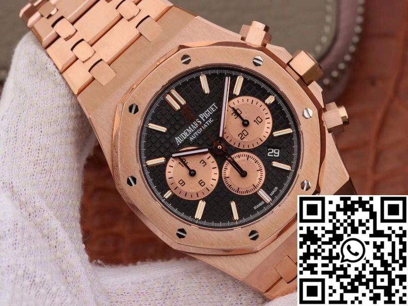 Chic Audemars Piguet Royal Oak Chronograph 18K Rose Gold 26331OR.OO.1220OR.02 OM Factory Black Dial 91