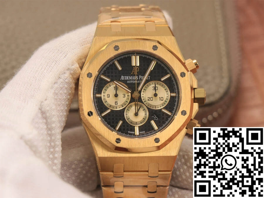 Audemars Piguet Royal Oak Chronograph 26331 OM Factory V2 Yellow Gold Black Dial SmoothTexture 92
