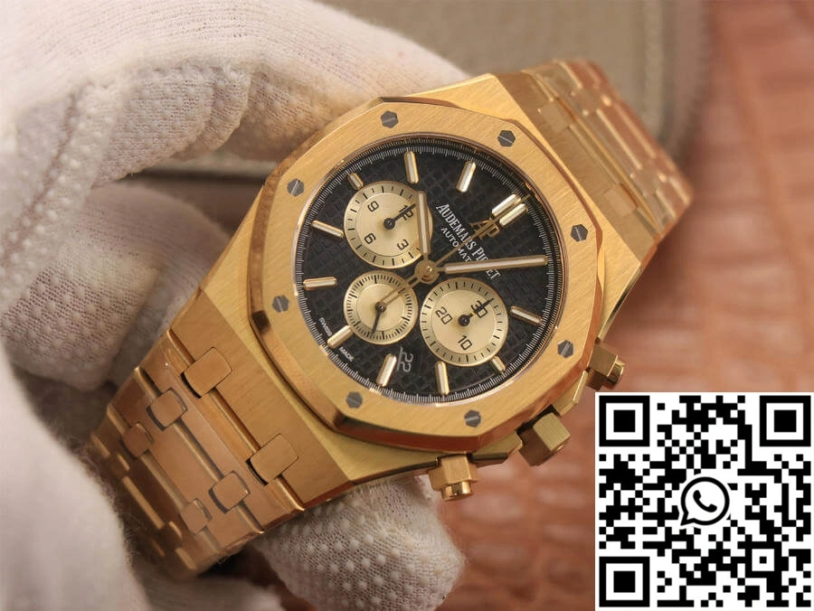 Audemars Piguet Royal Oak Chronograph 26331 OM Factory V2 Yellow Gold Black Dial SmoothTexture 92