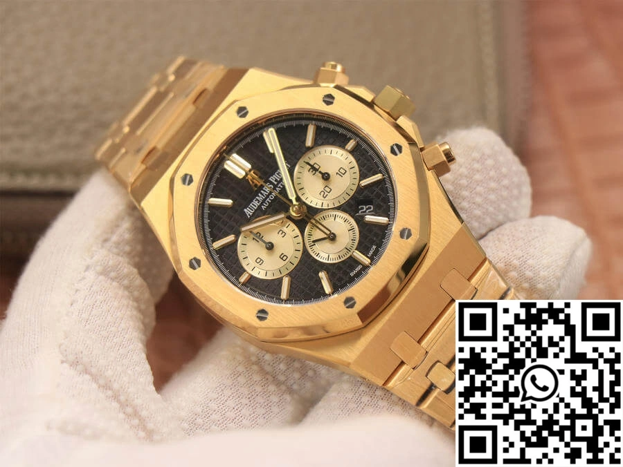 Audemars Piguet Royal Oak Chronograph 26331 OM Factory V2 Yellow Gold Black Dial SmoothTexture 92
