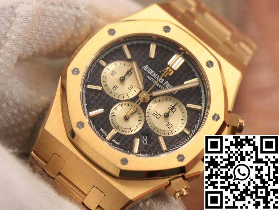 Audemars Piguet Royal Oak Chronograph 26331 OM Factory V2 Yellow Gold Black Dial SmoothTexture 92