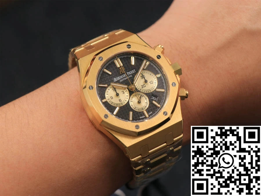 Audemars Piguet Royal Oak Chronograph 26331 OM Factory V2 Yellow Gold Black Dial SmoothTexture 92