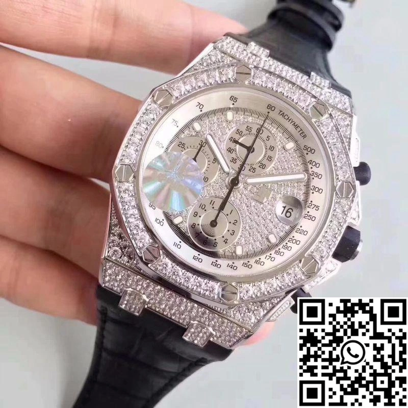 TechFriendly Audemars Piguet Royal Oak Offshore 26067BC.ZZ.D002CR.01 JF Factory Diamonds Dial 195