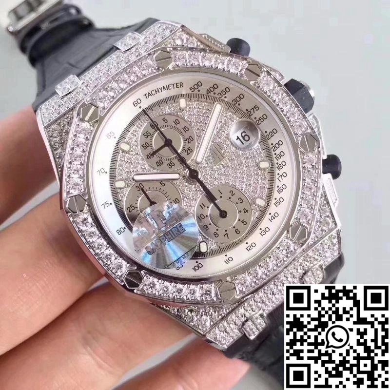 TechFriendly Audemars Piguet Royal Oak Offshore 26067BC.ZZ.D002CR.01 JF Factory Diamonds Dial 195