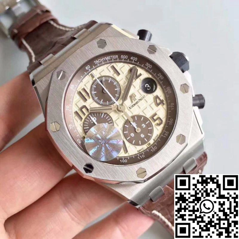 Affordable Audemars Piguet Royal Oak Offshore 26470ST.OO.A801CR.01 JF Factory V2 Beige Dial 238