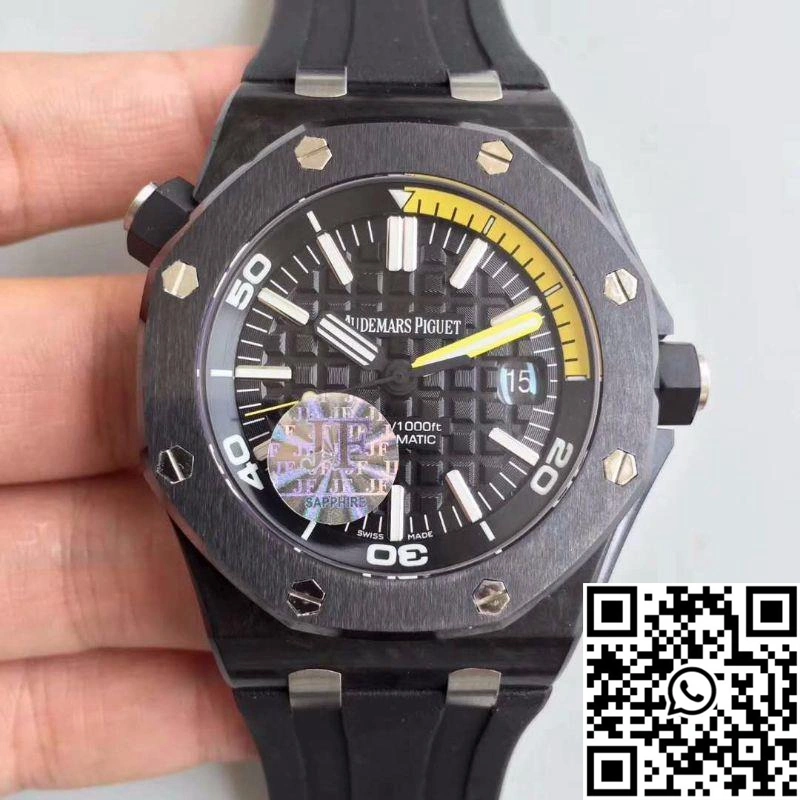 Resilient Audemars Piguet Royal Oak Offshore Diver 15706 JF Factory Black Dial 219