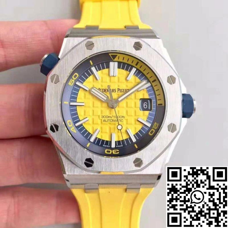 Affordable Audemars Piguet Royal Oak Offshore Diver 15710ST.OO.A051CA.01 JF Factory V3 Yellow Dial 227