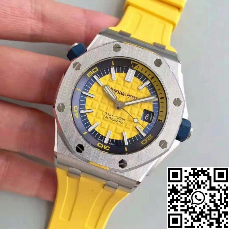 Affordable Audemars Piguet Royal Oak Offshore Diver 15710ST.OO.A051CA.01 JF Factory V3 Yellow Dial 227