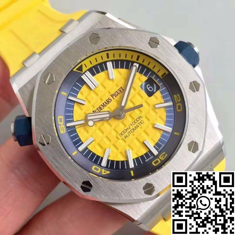 Affordable Audemars Piguet Royal Oak Offshore Diver 15710ST.OO.A051CA.01 JF Factory V3 Yellow Dial 227