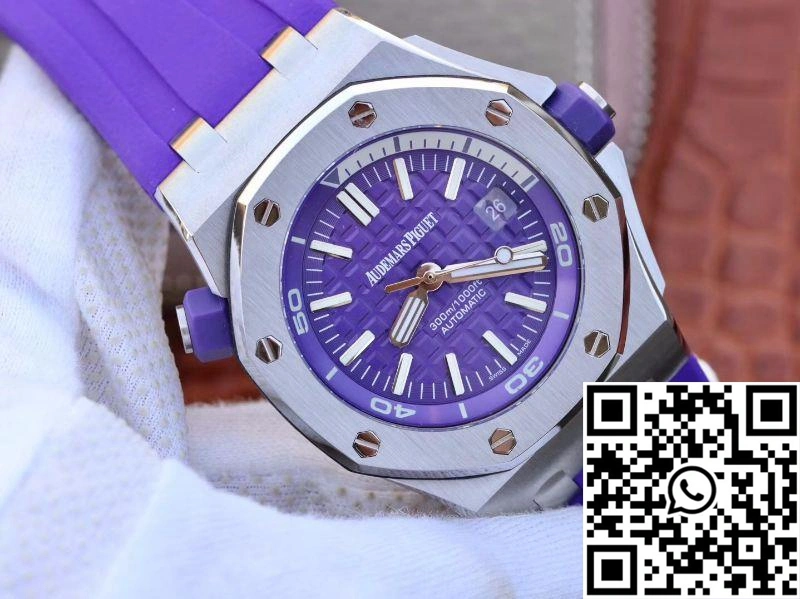 Audemars Piguet Royal Oak Offshore Diver 15710ST.OO.A077CA.01 Purple Dial WaterResistant 250