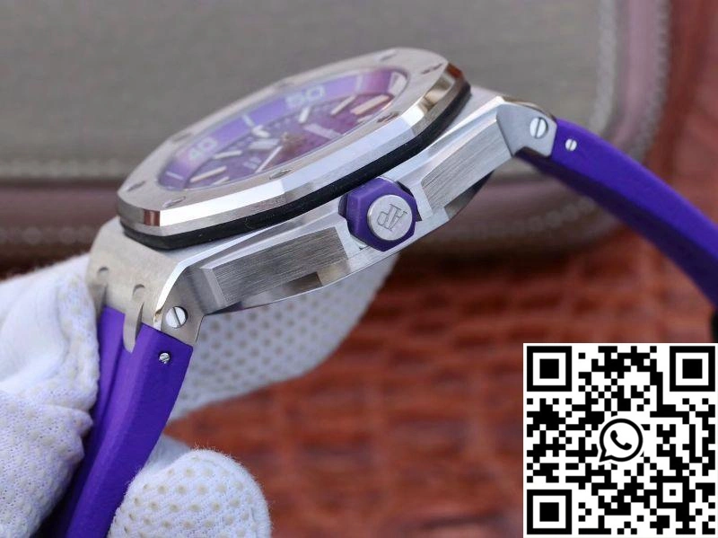 Audemars Piguet Royal Oak Offshore Diver 15710ST.OO.A077CA.01 Purple Dial WaterResistant 250